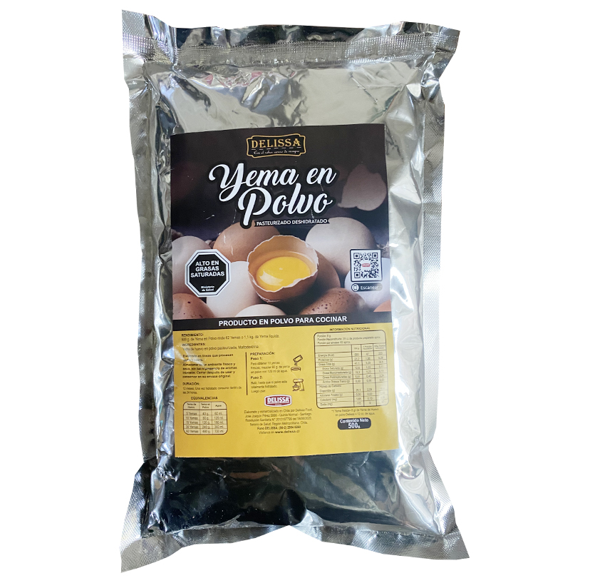 Yema en Polvo Deshidratada Pasteurizada 500g. Delissa