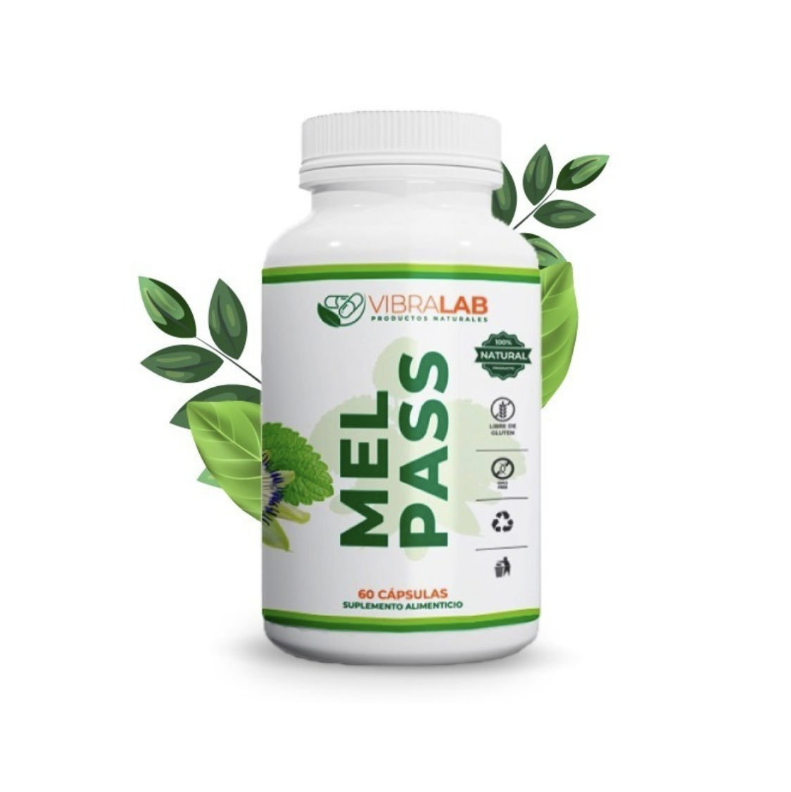 Mel Pass 60 Cápsulas Vegetales Melisa y Passiflora Vibralab