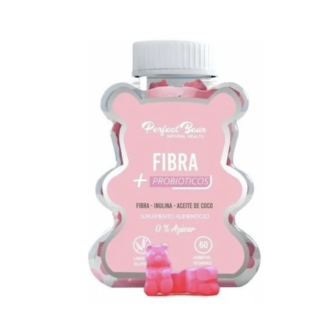 Fibra + Probióticos 60 Gomitas Veganas Suplemento Perfect Bear