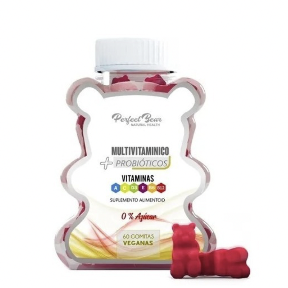Multivitamínico + Probiótico 60 Gomitas Veganas sin Gluten Perfect Bear