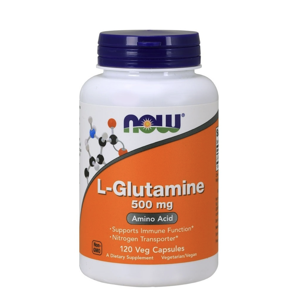 L-Glutamine 500mg. Cardiovascular Support Amino Acid 120 Cápsulas Now