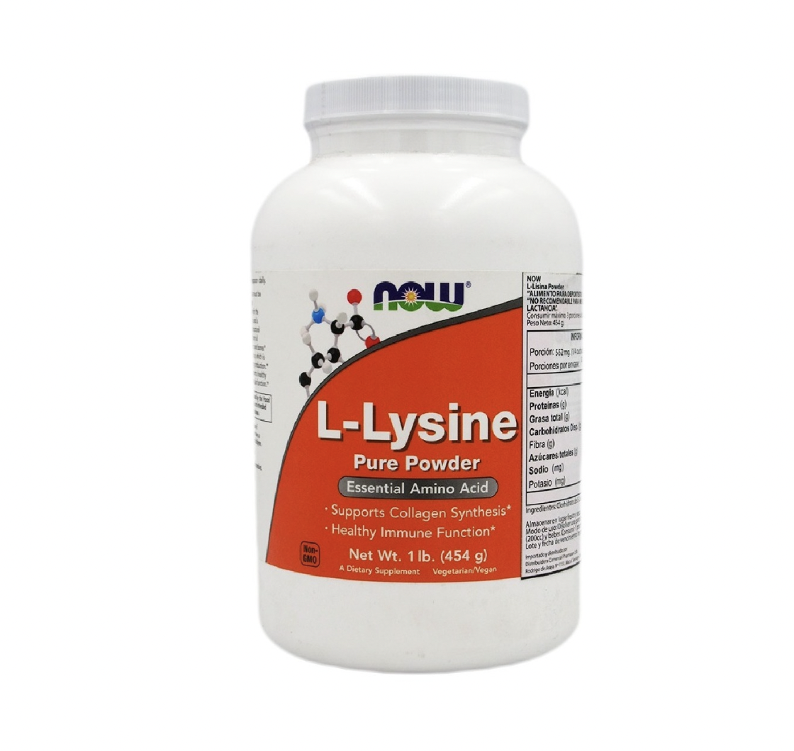 L-Lysine Pure Powder Essential Amino Acid 454g. Polvo Now