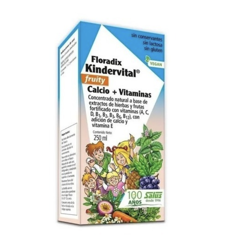 Floradix Kindervital Jarabe Niños Calcio + 8 Vitaminas Fruity Vegano Salusfloradix