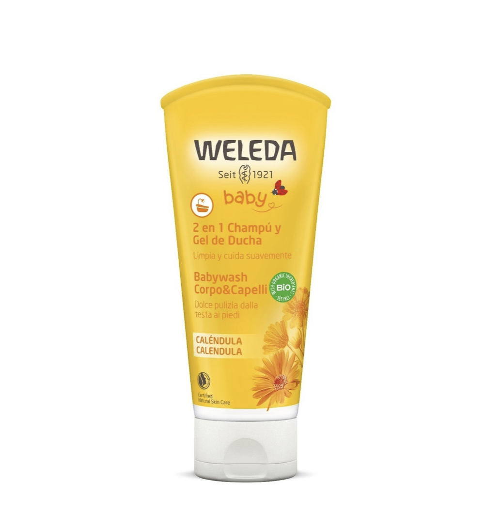 Shampoo y Gel de Ducha 2 en 1 Bebe con Cálendula 200ml. Weleda