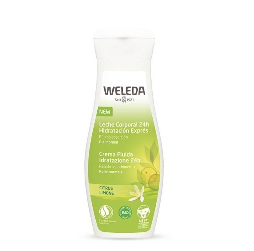 Leche Corporal Hidratación 24 Horas Crema fluida Citrus 200ml. Weleda