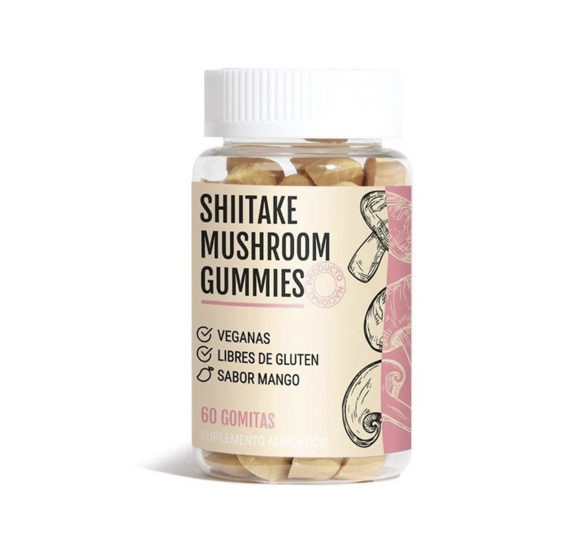 Shiitake Mushroom Gummies 60 Gomitas Veganas Super Fungi