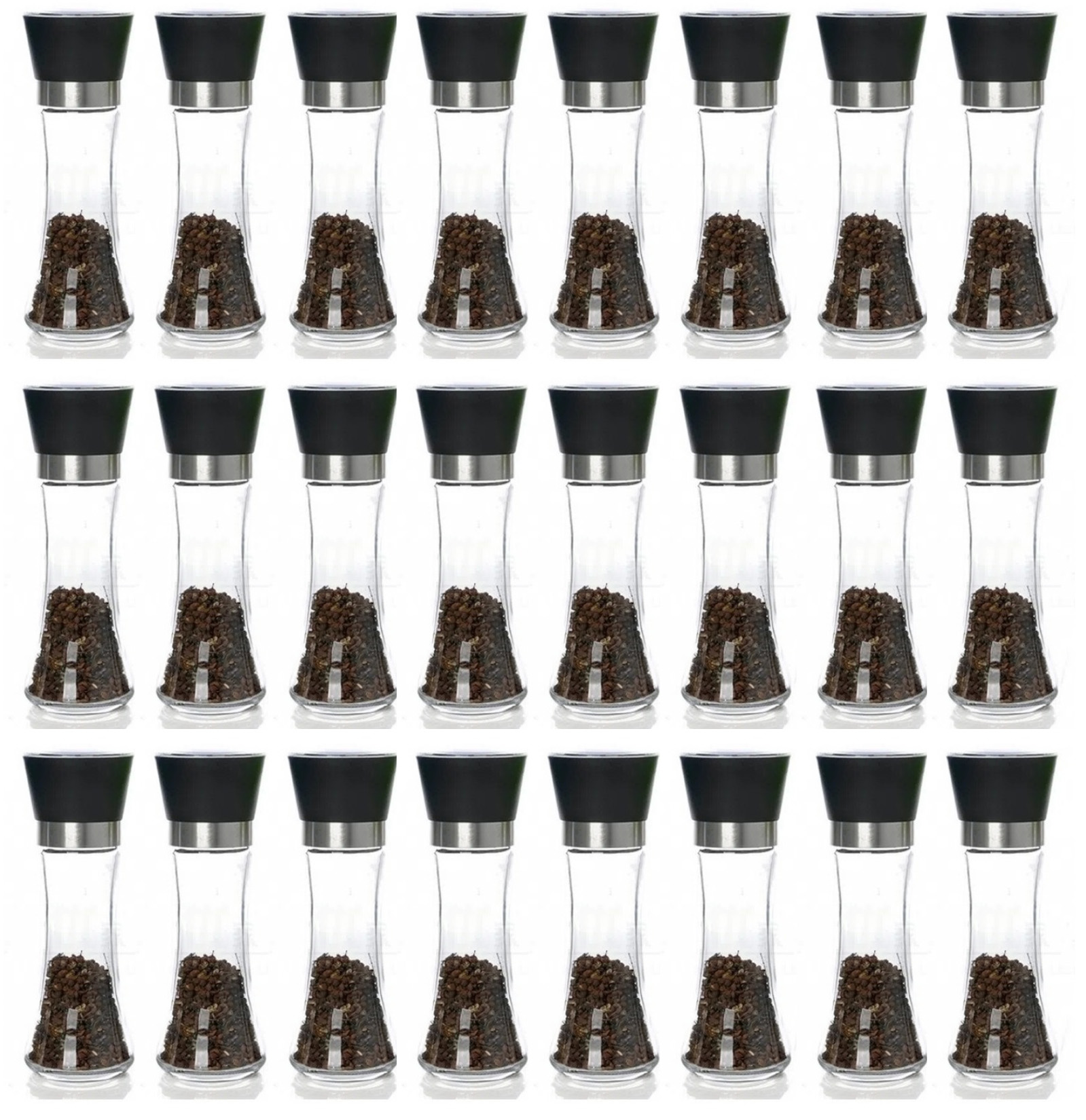 Pack 30 Molinillos Negros 19cms + 30 Sellos Termocontraibles Agronewen