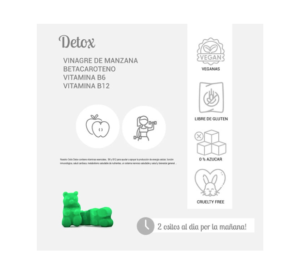 Vinagre de Manzana + Vitaminas B6/B12 y Betacaroteno 60 Gomitas Veganas Perfect Bear - Image 3
