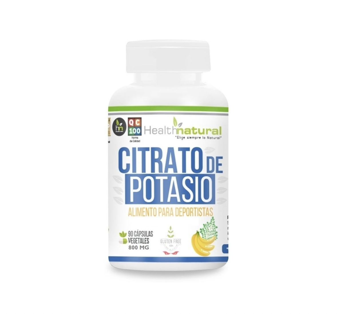 Potasio de Citrato Suplemento Deportivo 90 Cápsulas Vegetales Health Natural