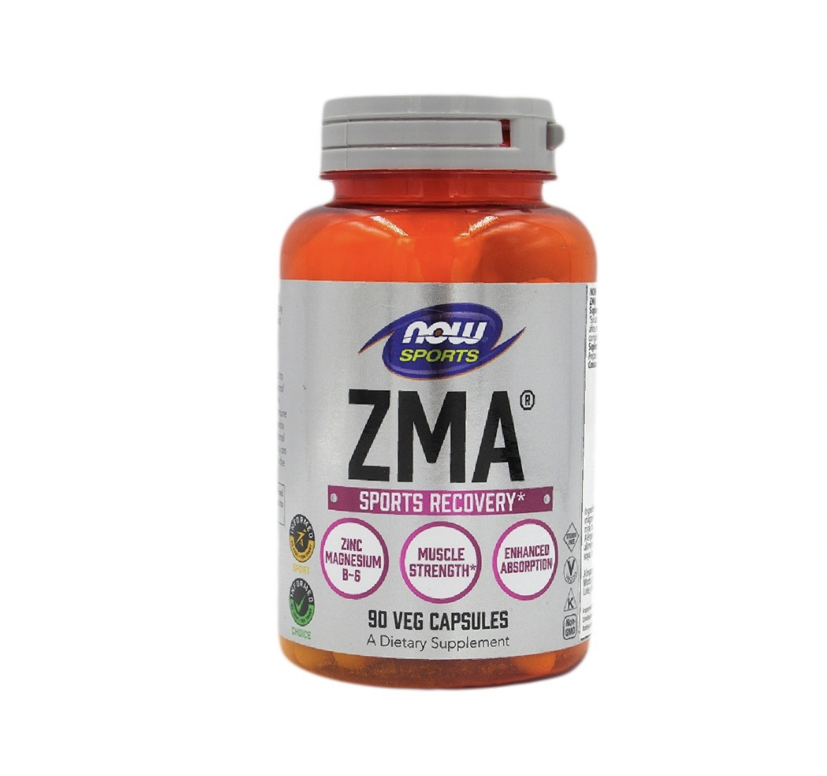 ZMA 90 Cápsulas Vegetales Zing y Magnesio -Vitamina B6 Now Sport