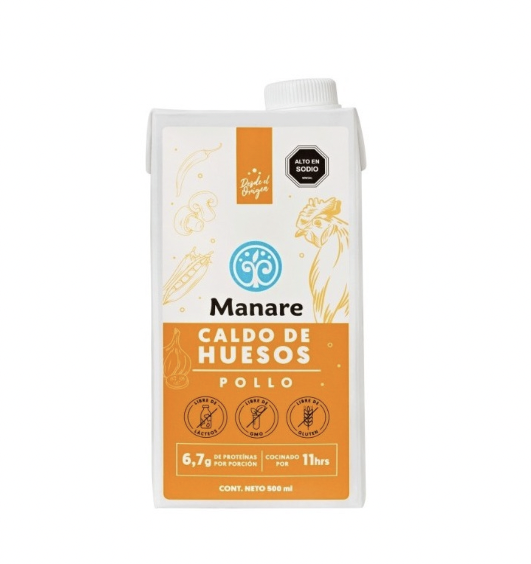 Caldo de Huesos de Pollo 500ml. Sin Gluten Manare