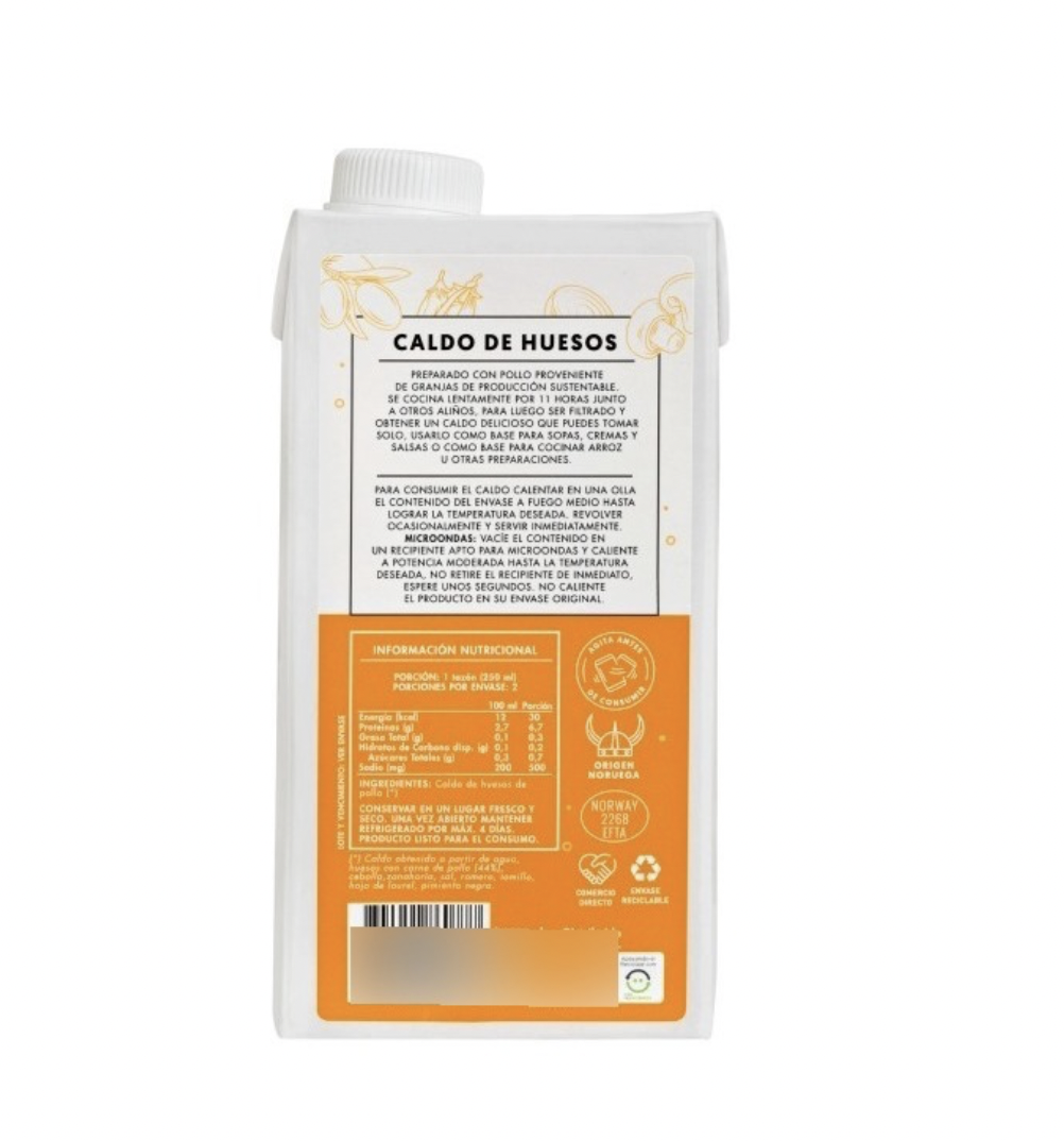 Caldo de Huesos de Pollo 500ml. Sin Gluten Manare - Image 2