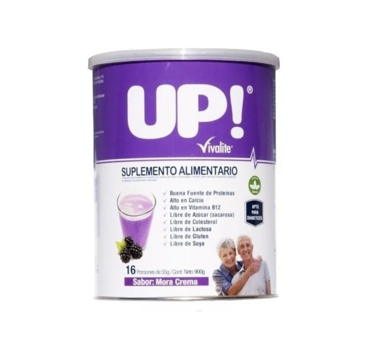 Up Fórmula Completa Balanceada Senior 900g. Sabor Mora Crema Vivalite