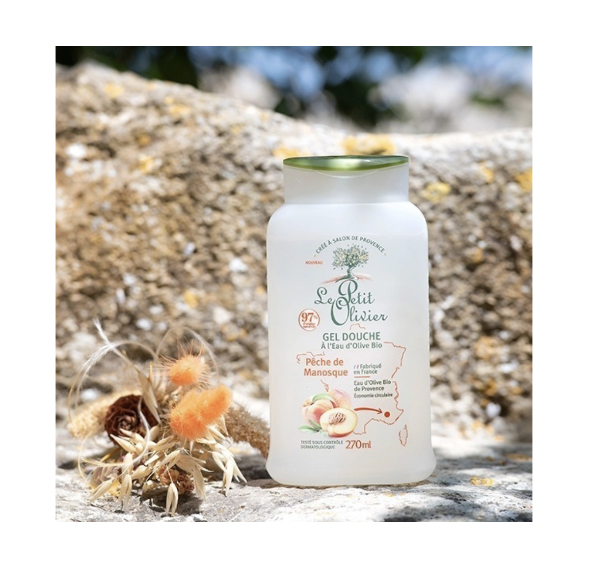 Gel de Ducha Durazno y Agua de Oliva Extra Suave 270ml. Le Petit Olivier - Image 2