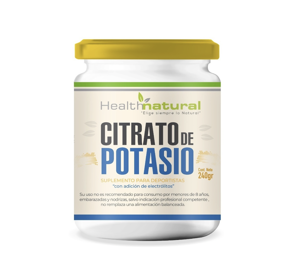 Citrato de Potasio Polvo 240g. Health Natural