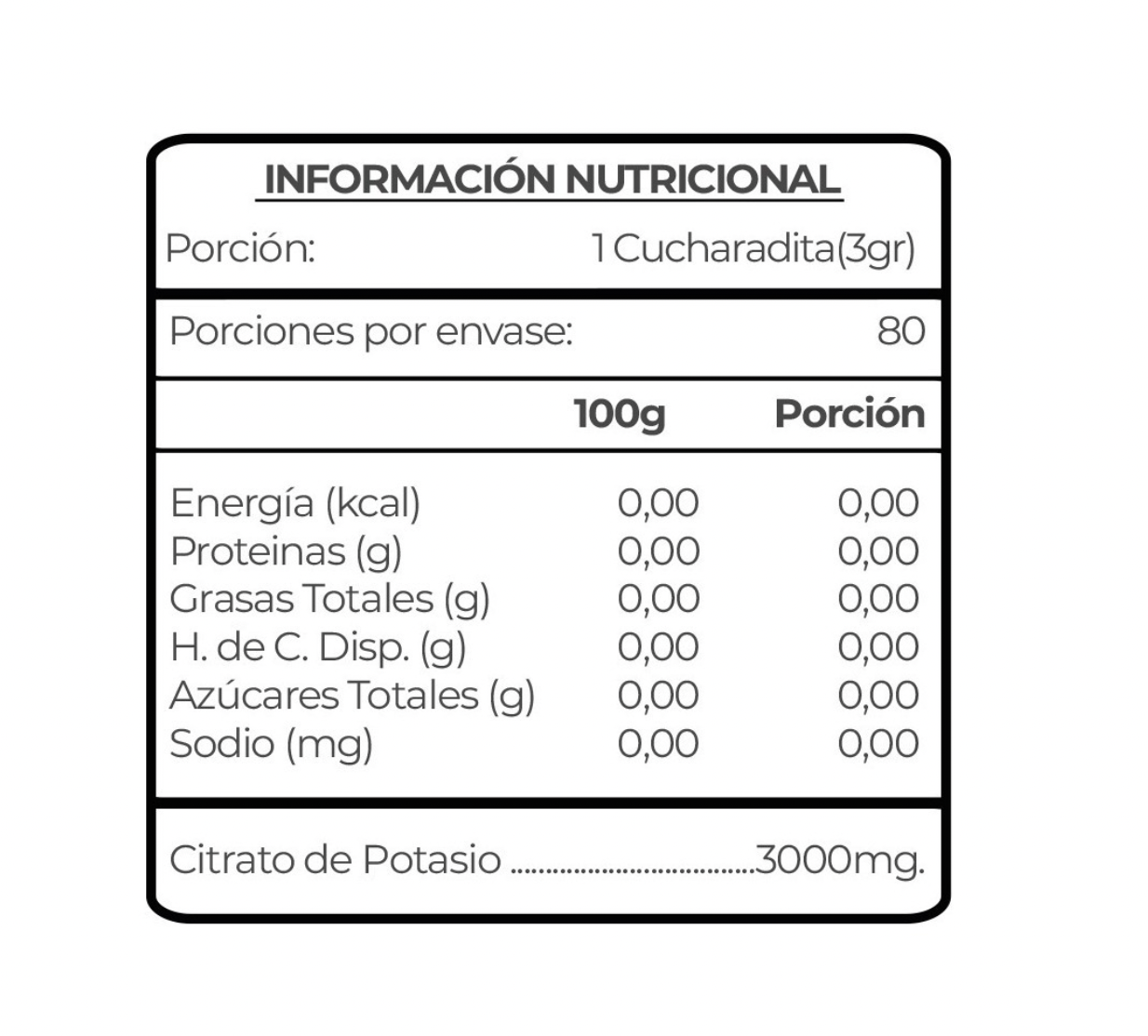 Citrato de Potasio Polvo 240g. Health Natural - Imagen 2