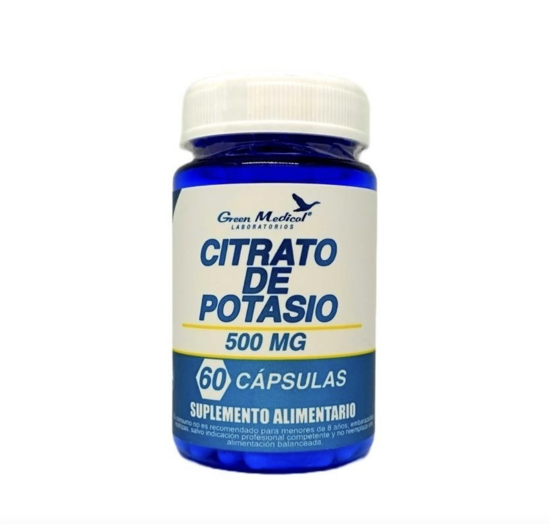 Citrato de Potasio 60 Cápsulas 500mg. Green Medical