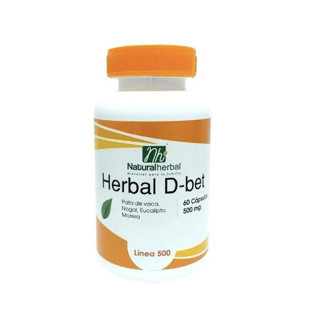 Herbal D-Bet Pata de Vaca 60 Cápsulas 500mg. Natural Herbal