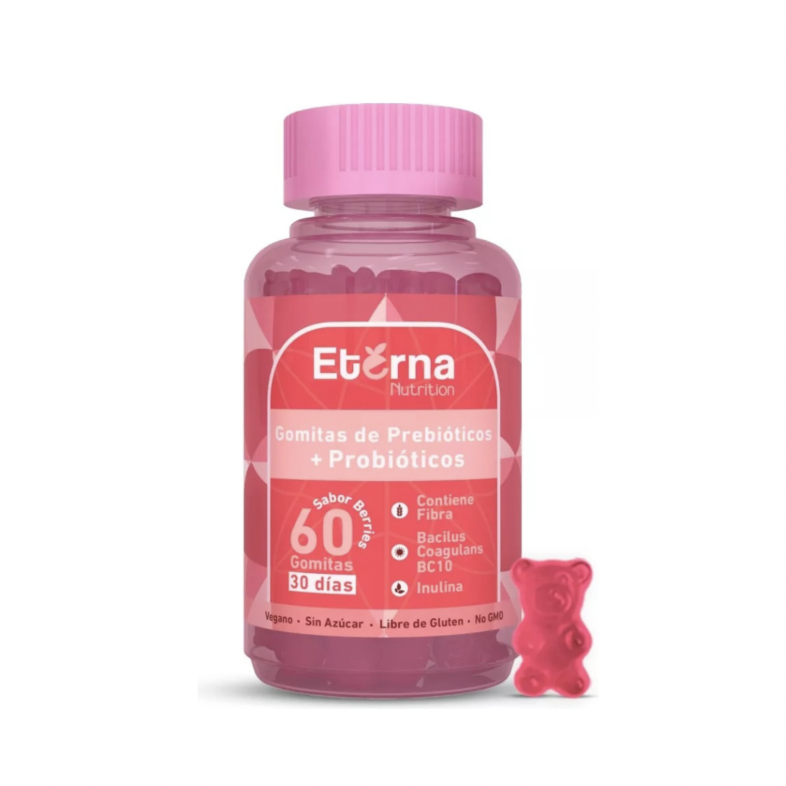 Gomitas Prebióticas + Probióticos 60Unidades Sabor Berries Eterna Nutrition