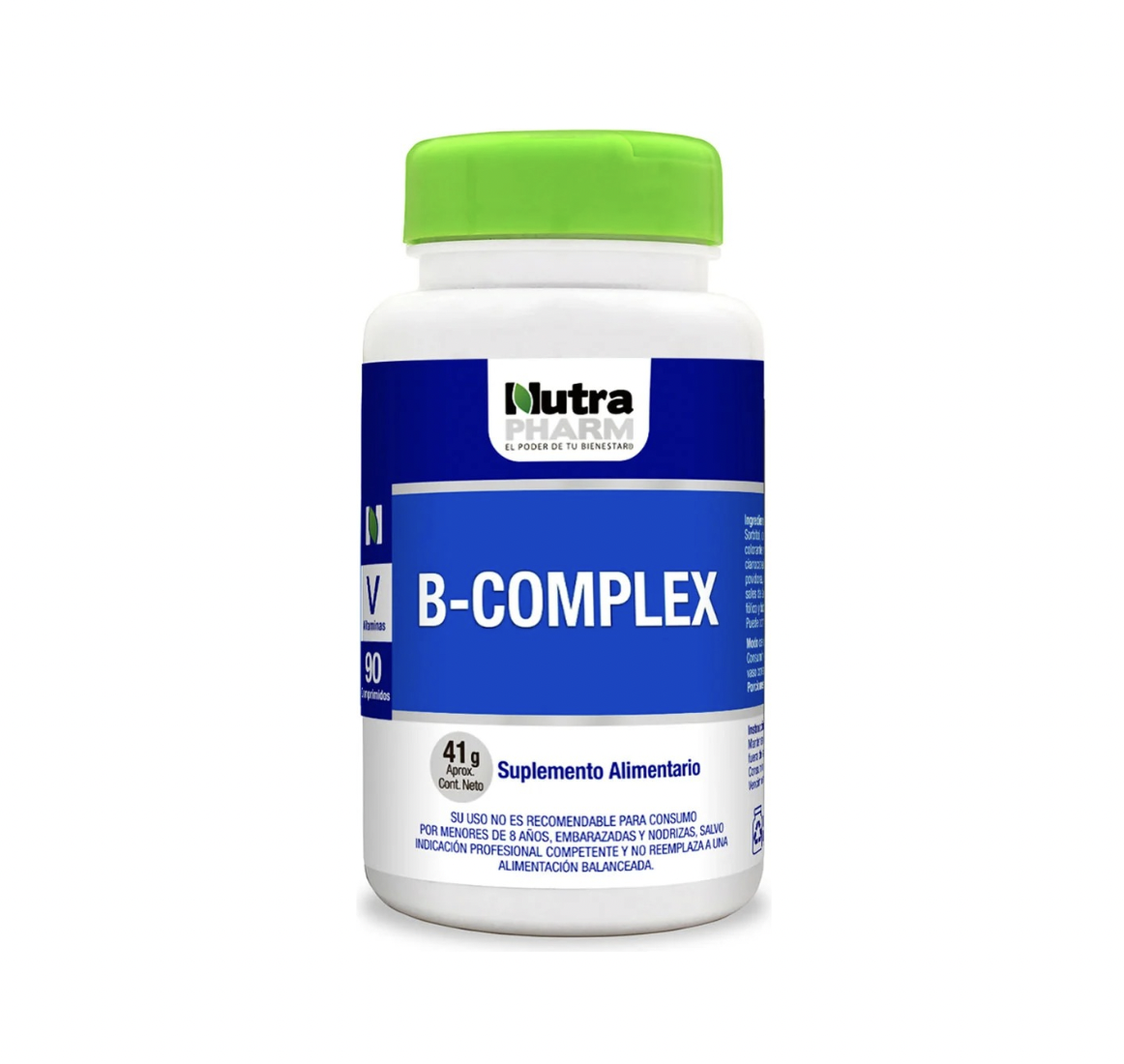 B- Complex 90 Cápsulas Vitaminas Suplemento Alimenticio Nutra Pharm