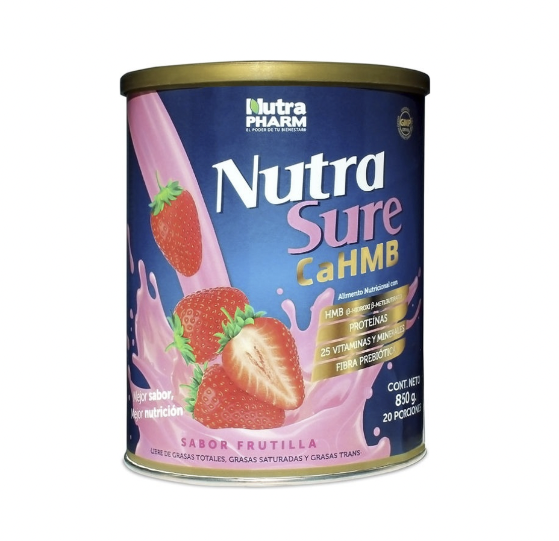 Nutra Sure CaHMB Frutilla 850g. Nutra Pharm