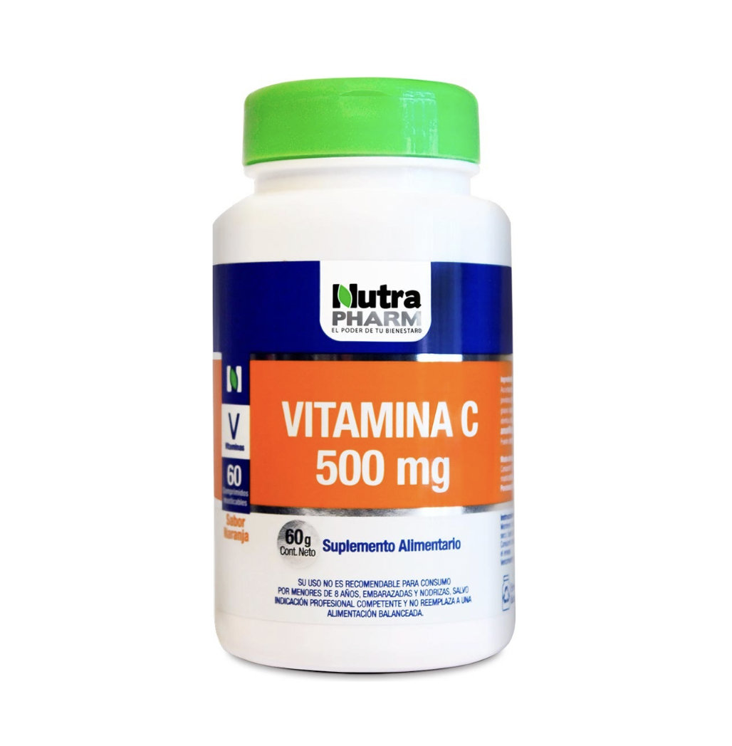 Vitamina C 500mg. 60 Comprimidos Masticables Suplemento Alimentario Nutra Pharm