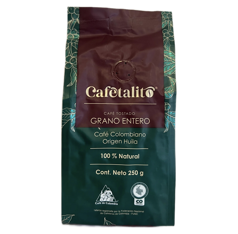 Café Tostado de Grano Entero 250g. Cafetalito