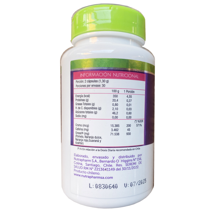 Orexxi Doble Efecto 60 Cápsulas Mezcla Vegetal Nutra Pharm - Image 3