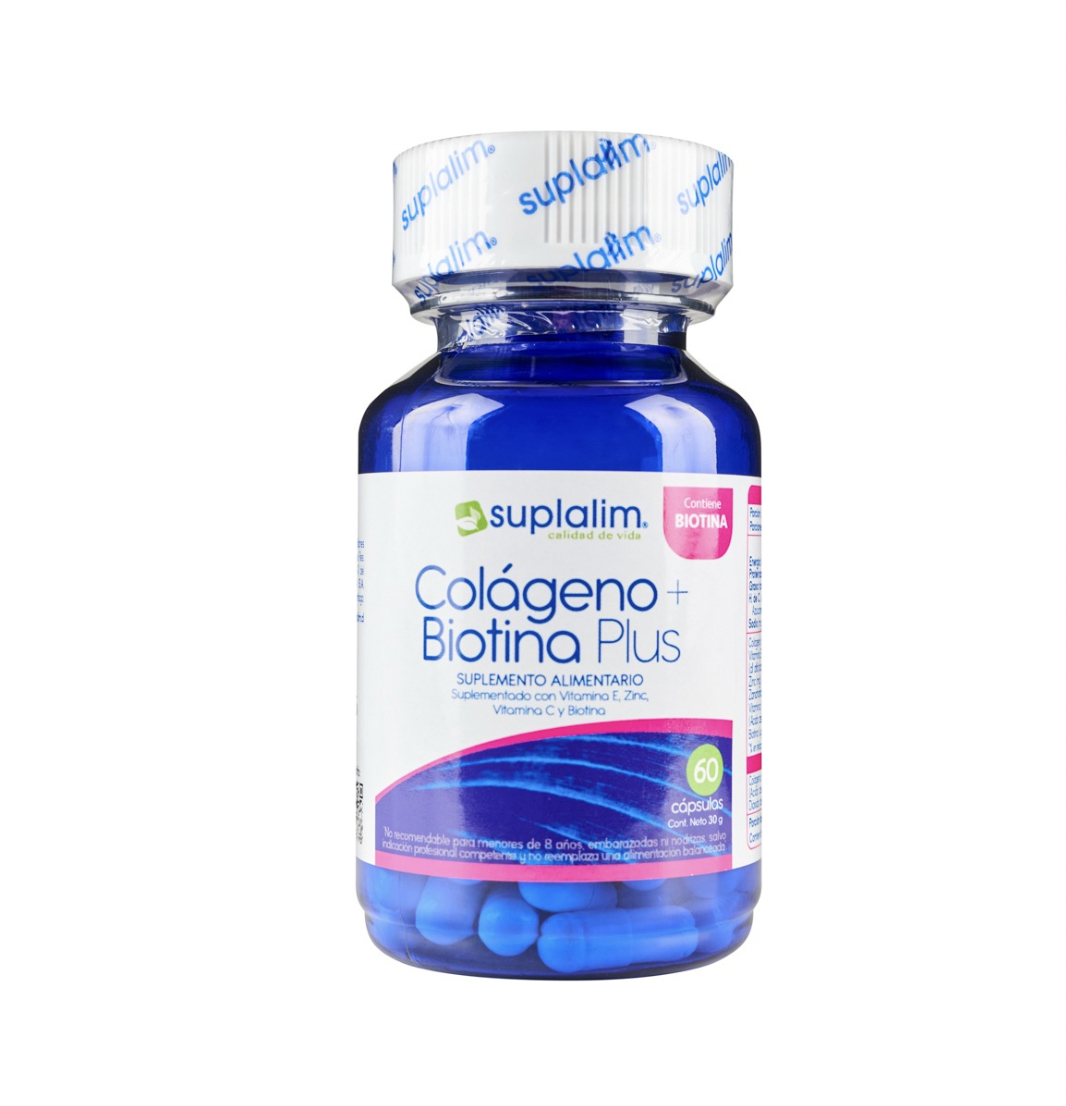 Colágeno + Biotina Plus 60 Cápsulas Suplalim