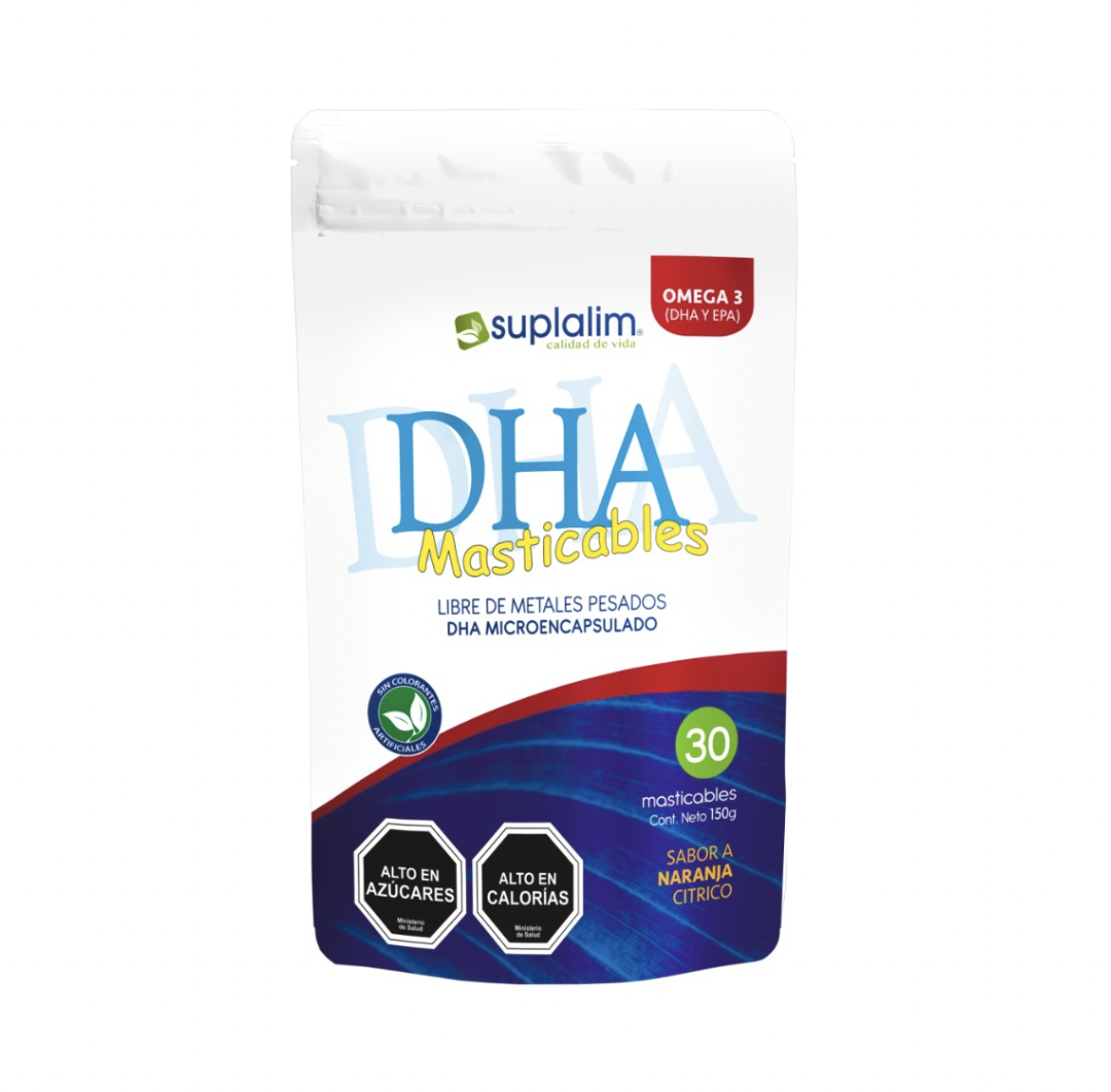 DHA 30 Gomitas Masticables Sabor Naranjo Cítrico 150g. Suplalim