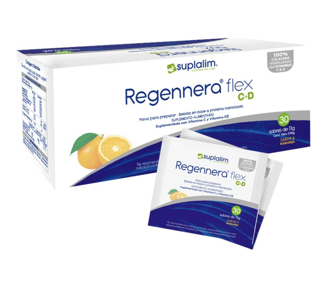 Regennera Flex C+D Bebida de Proteína Hidrolizada 30 Sobres Suplalim