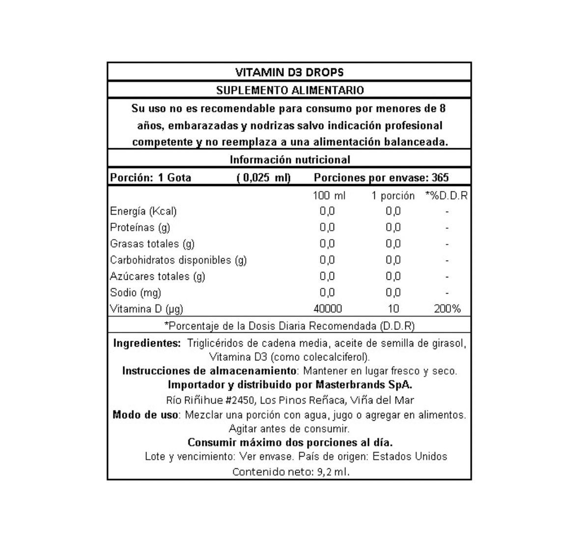 Baby Drops Vitamina D3 Gotas 400IU 9,2Ml. Nature´s Truth - Image 2