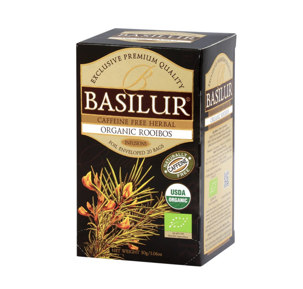 Té Rooibos 100% Orgánico 25 Bolsitas sin Cafeina Basilur
