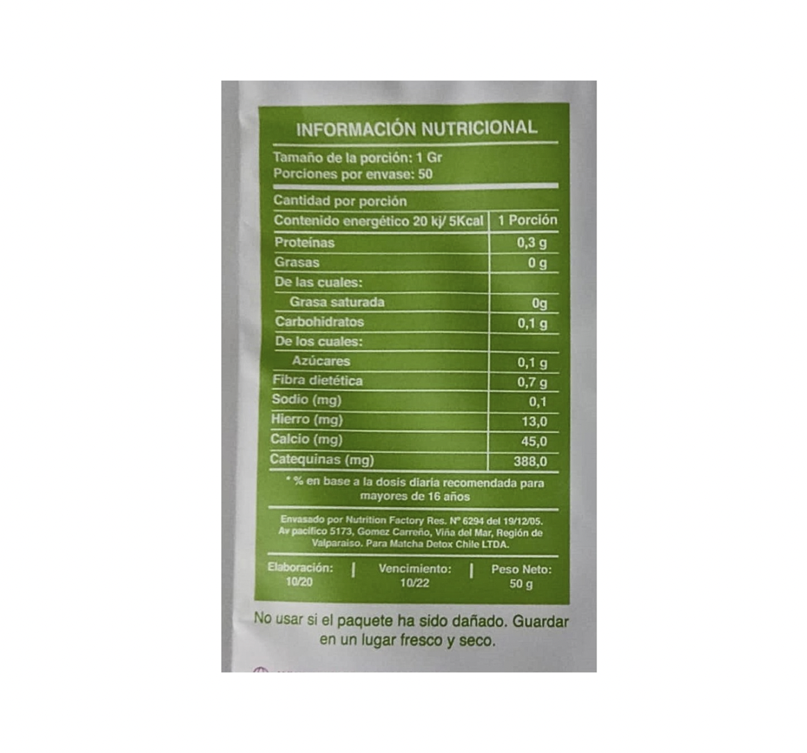 Té Matcha en Polvo 50g. Matcha Detox - Image 2