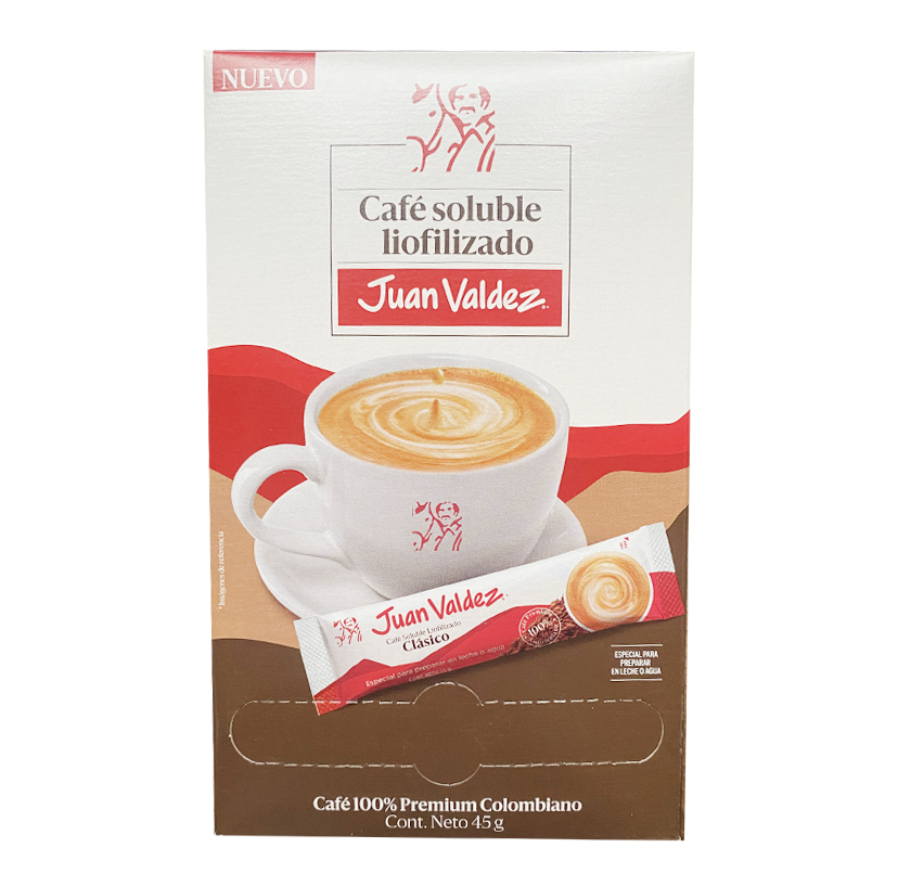 Café Soluble Liofilizado Individual 30 Unidades Juan Valdez