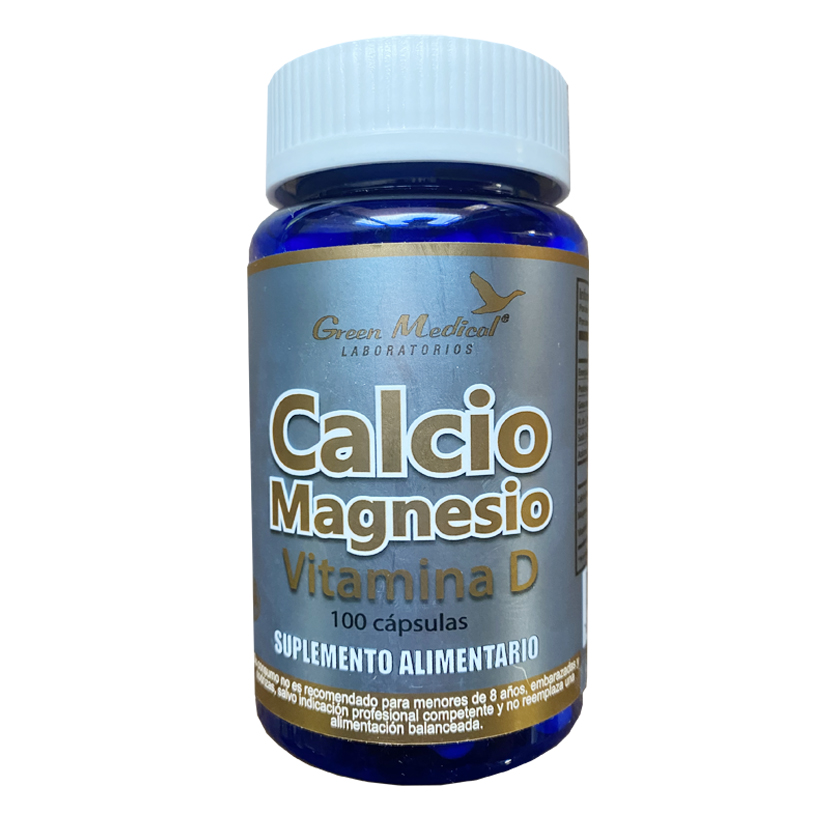 Calcio Magnesio + Vitamina D 100 Cápsulas Green Medical