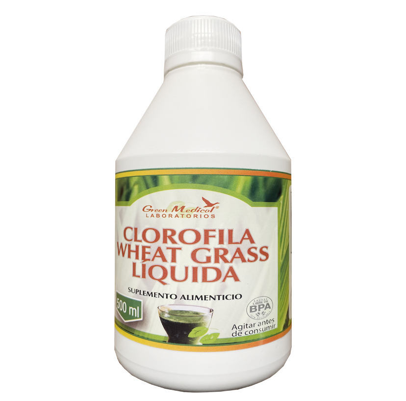 Clorofila Líquida Wheat Grass 500ml. Suplemento Alimenticio Green Medical