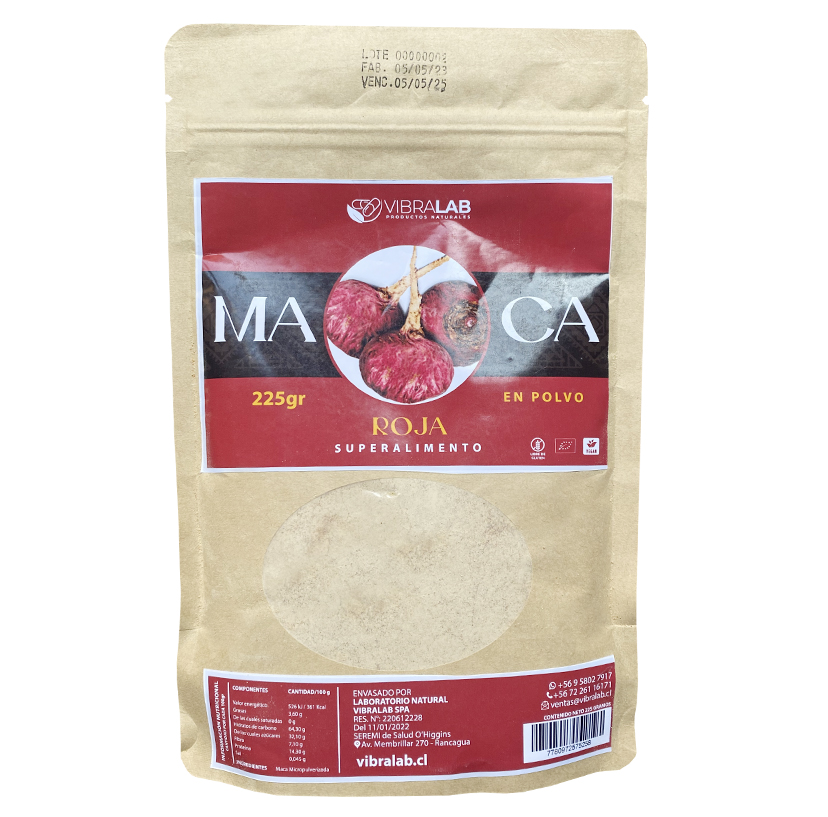 Maca Roja Certificada 225g. sin Gluten Vibralab