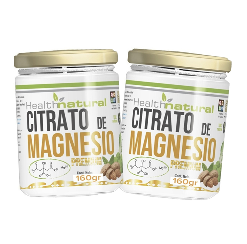 Pack 2 Citratos de Magnesio 160g. c/u en Polvo Health Natural