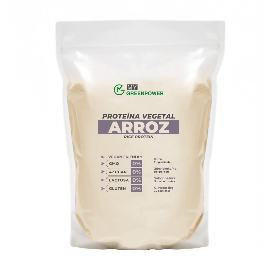 Proteína de Arroz Aislada Vegana 1Kg. GreenPower