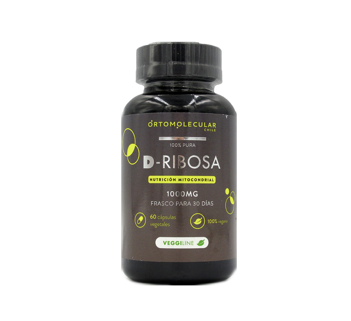 D-Ribosa 1000mg. Vegano 100% Pura60 Cápsulas Ortomolecular