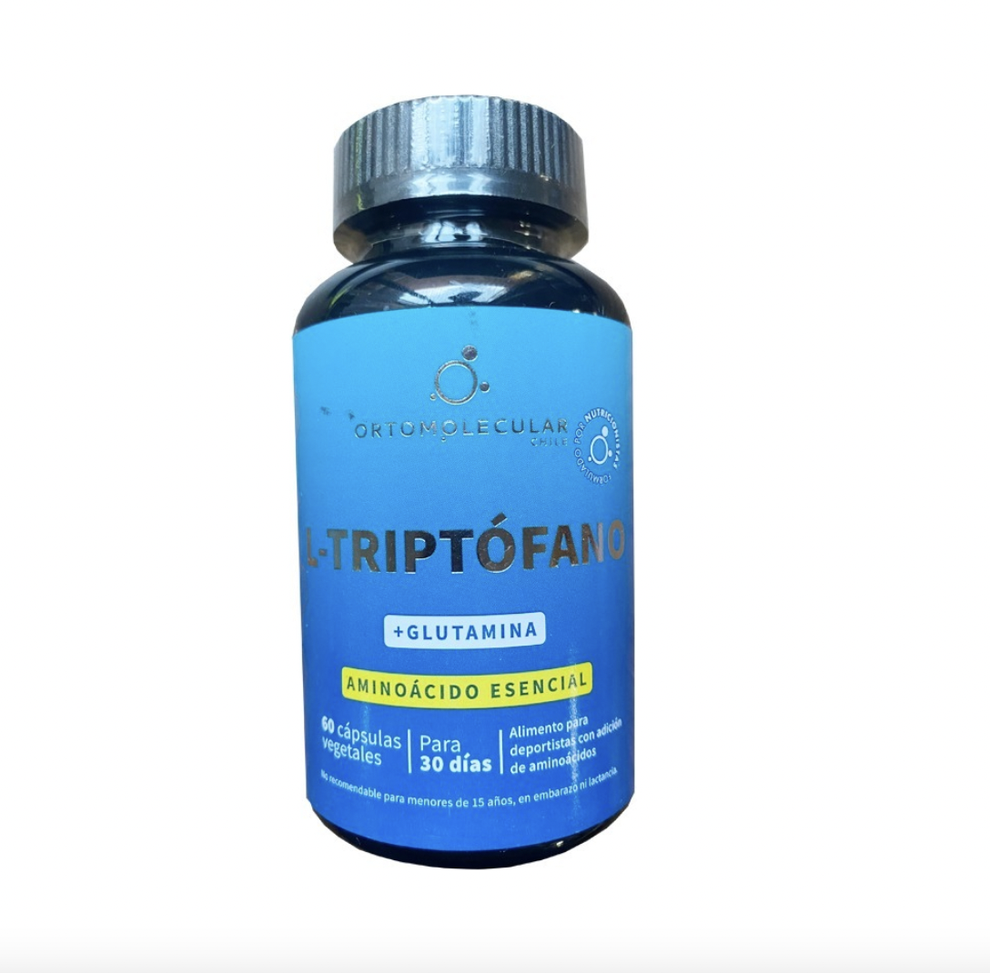 Triptófano + Glutamina Aminoácido Esencial 60 Cápsulas Ortomolecular