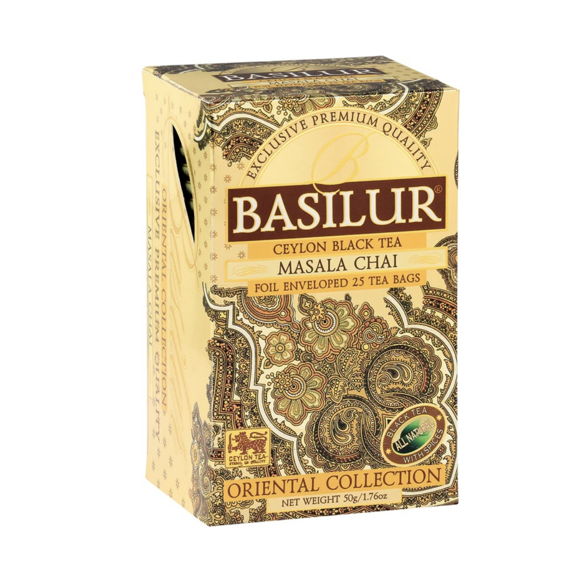 Masala Chai Ceylon Black Tea 25 Bolsitas Orgánico Oriental Basilur
