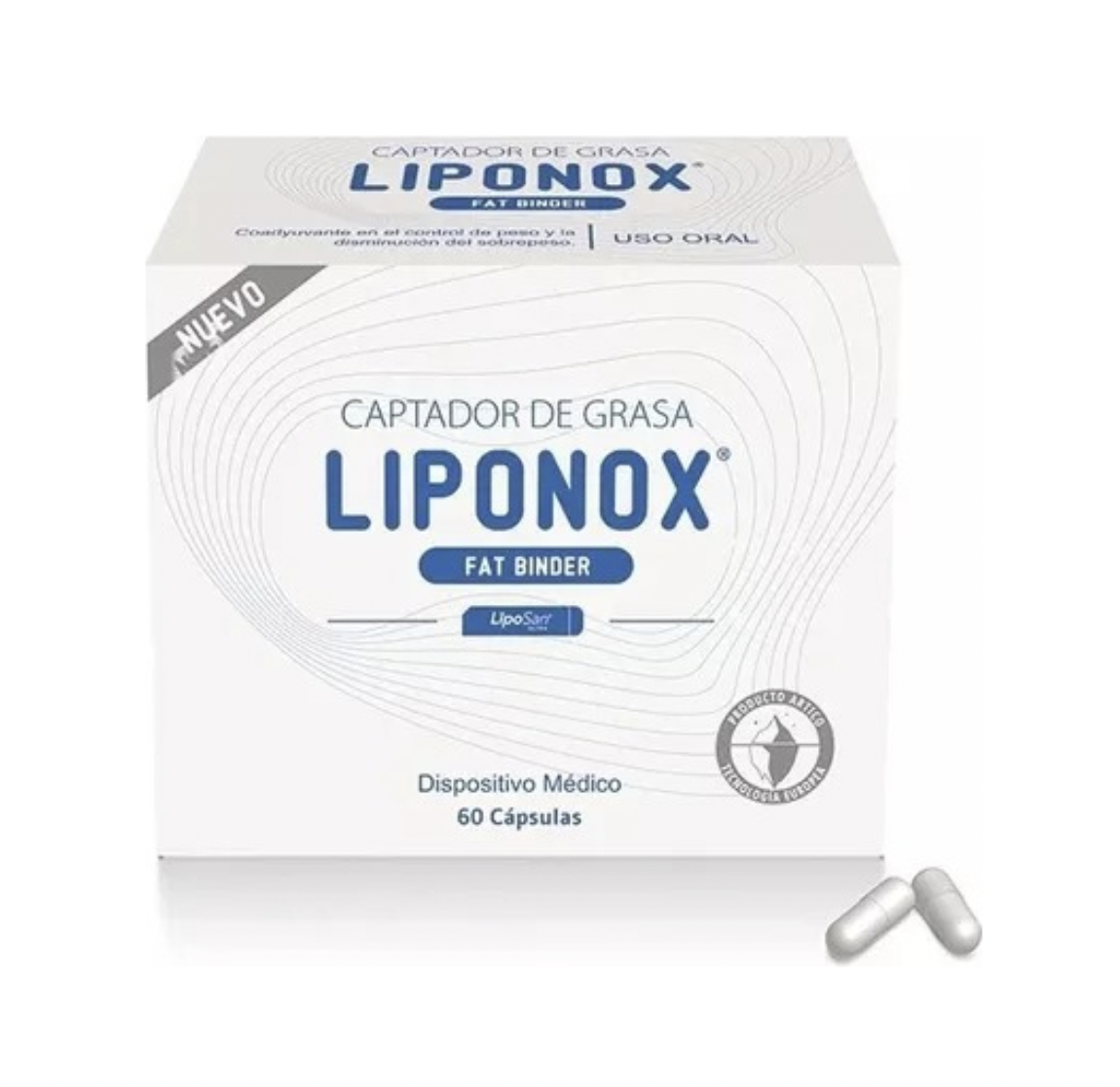 Liponox Fat Binder Captador de Grasa 60 Cápsulas knop Laboratorios