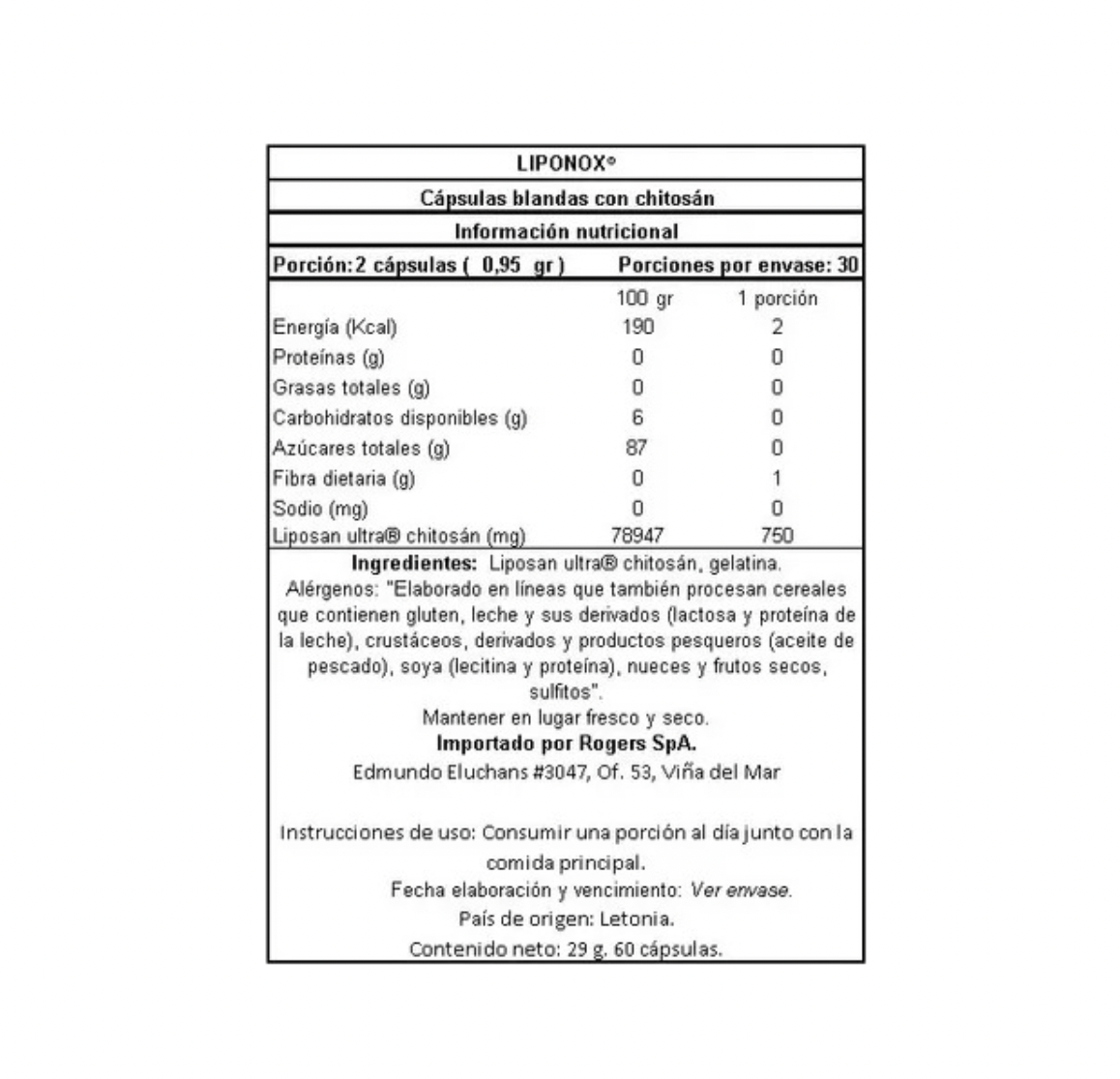 Liponox Fat Binder Captador de Grasa 60 Cápsulas knop Laboratorios - Image 2