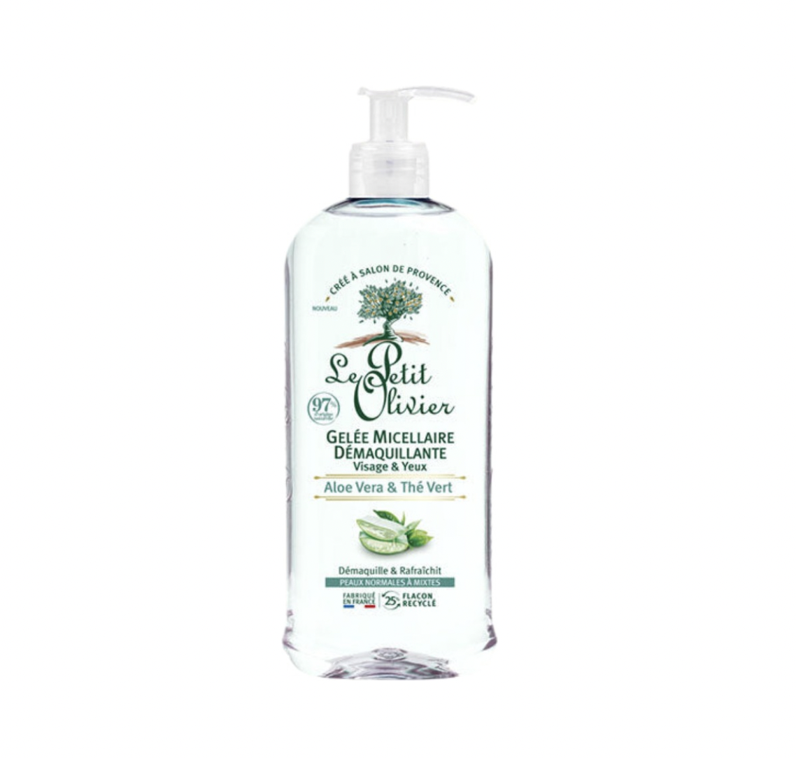 Gel Micelar Desmaquillante Waterproof Aloe Vera y Té Verde 400ml. Le Petit Olivier