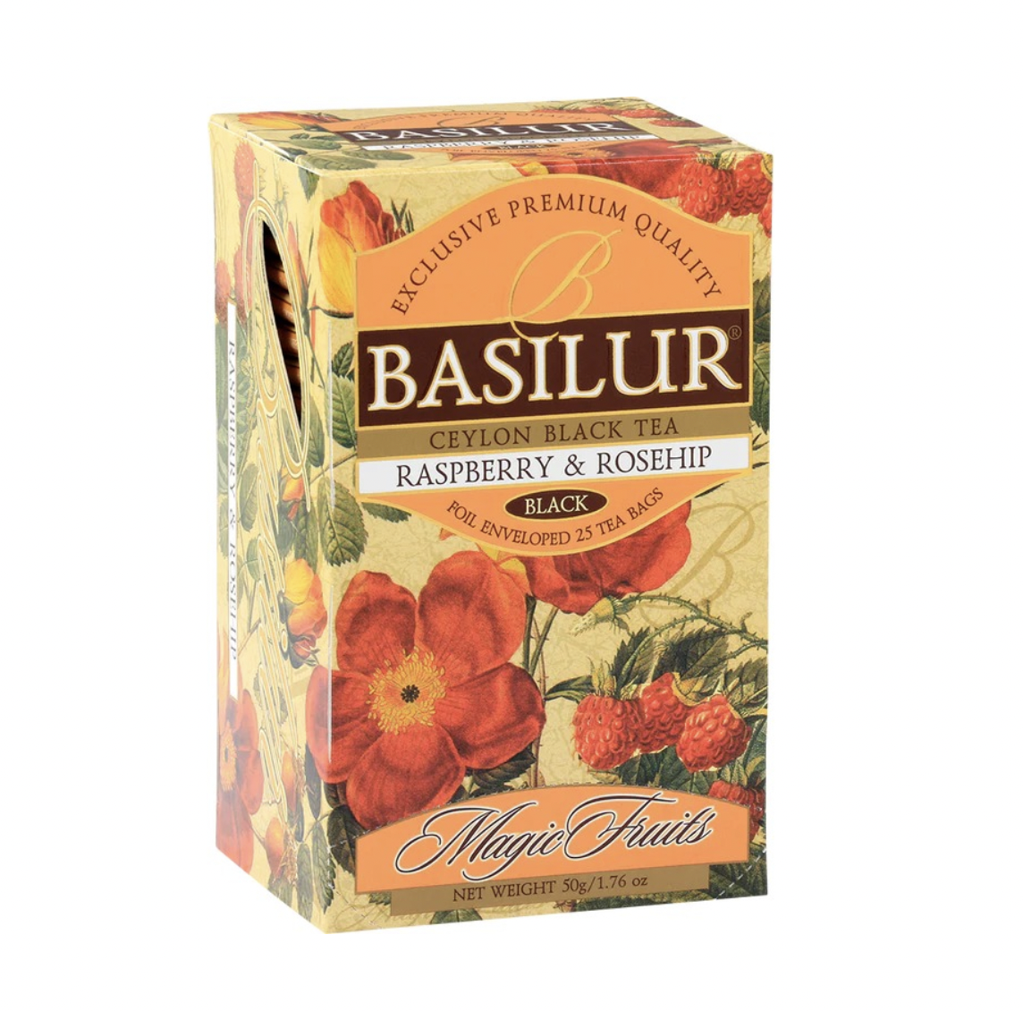 Té Negro Ceylon Rosehip Frambuesa 25 Bolsitas Basilur