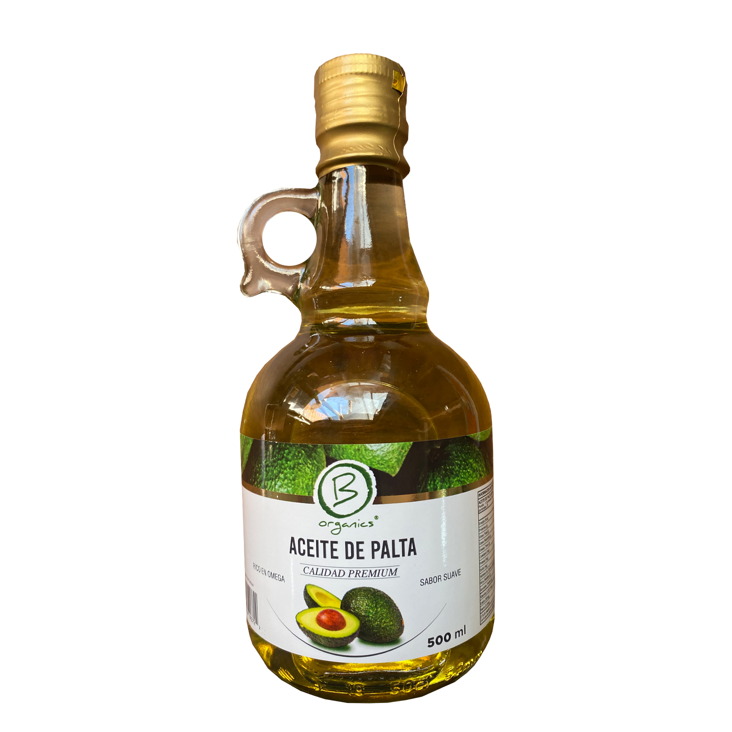 Aceite de Palta Calidad Premium Sabor Suave 500ml. BOrganic