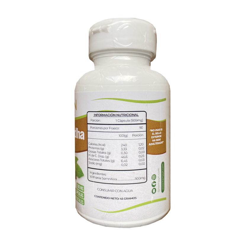 Ashwagandha 90 Cápsulas 500mg. Hampyn - Image 2