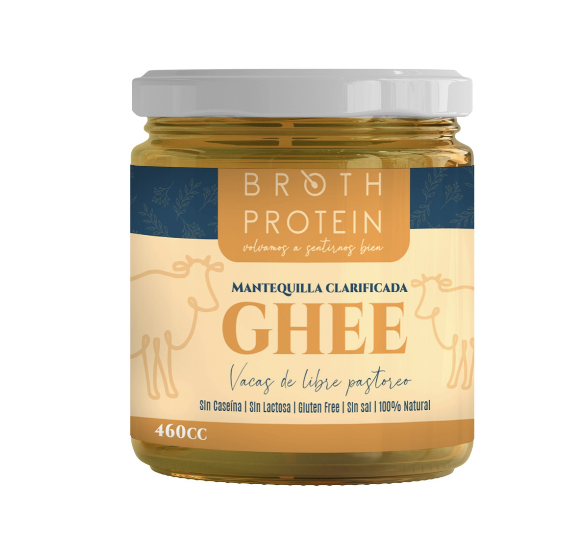 Mantequilla Ghee Clarificada 100% Natural Libre Pastoreo 460cc Broth Protein